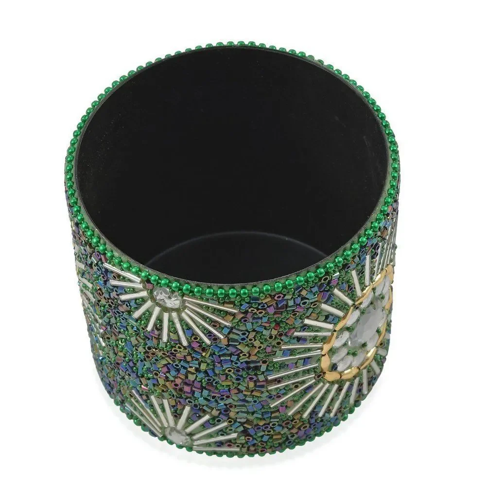 Beaded Pen Pot Set (3) Green Beaded Pens